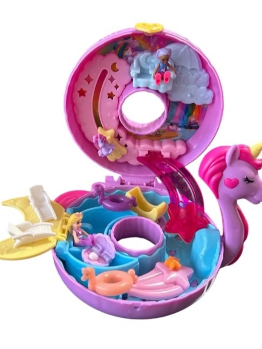 Polly Pocket Playhouse 2022 Mattel 11 Piece Set Dolls Furniture Mini Toys